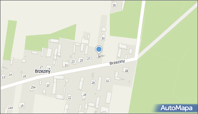 Brzeziny, Brzeziny, 29, mapa Brzeziny