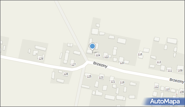 Brzeziny, Brzeziny, 126, mapa Brzeziny