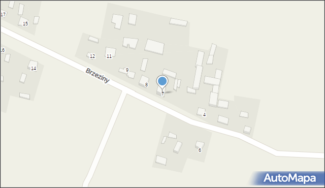 Brzeziny, Brzeziny, 7, mapa Brzeziny