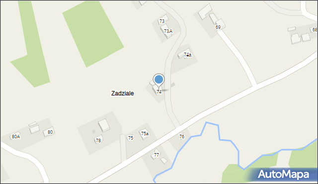 Brzeziny, Brzeziny, 74, mapa Brzeziny