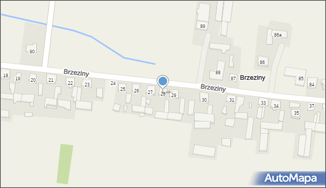 Brzeziny, Brzeziny, 28, mapa Brzeziny