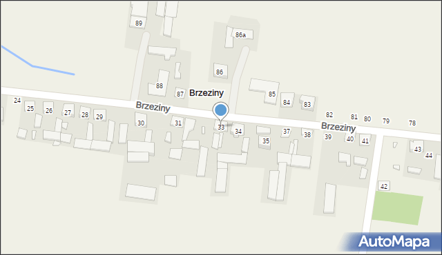 Brzeziny, Brzeziny, 33, mapa Brzeziny