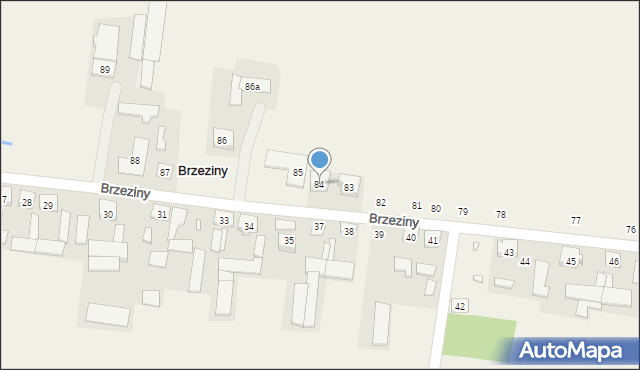 Brzeziny, Brzeziny, 84, mapa Brzeziny