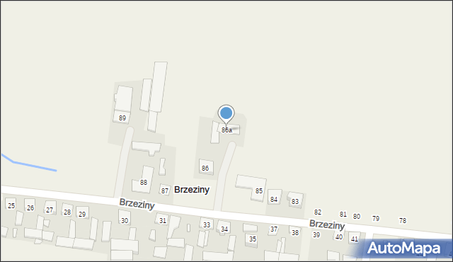 Brzeziny, Brzeziny, 86a, mapa Brzeziny