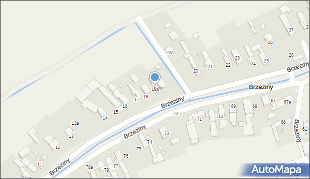 Brzeziny, Brzeziny, 18a, mapa Brzeziny