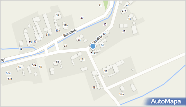 Brzeziny, Brzeziny, 51A, mapa Brzeziny