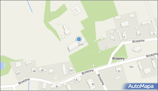 Brzeziny, Brzeziny, 1, mapa Brzeziny