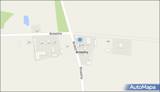 Brzeziny, Brzeziny, 8, mapa Brzeziny