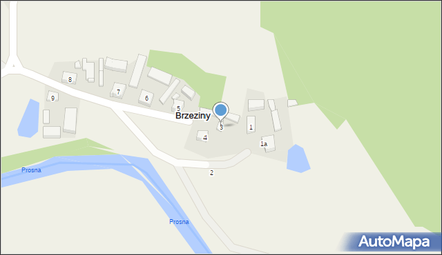 Brzeziny, Brzeziny, 3, mapa Brzeziny