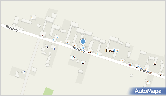 Brzeziny, Brzeziny, 10, mapa Brzeziny