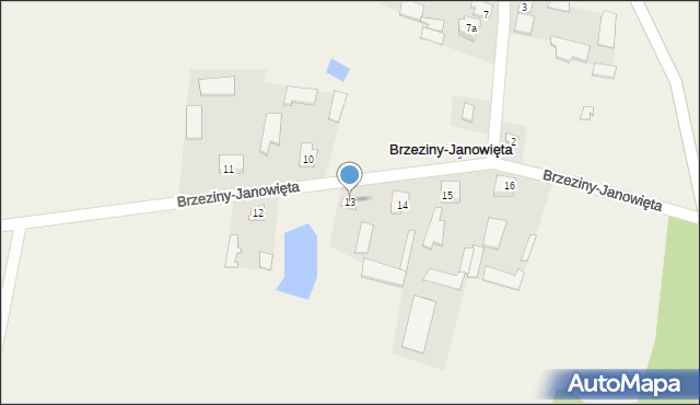 Brzeziny-Janowięta, Brzeziny-Janowięta, 13, mapa Brzeziny-Janowięta