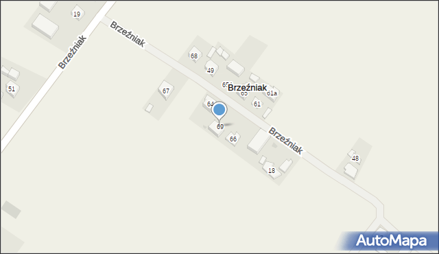 Brzeźniak, Brzeźniak, 69, mapa Brzeźniak