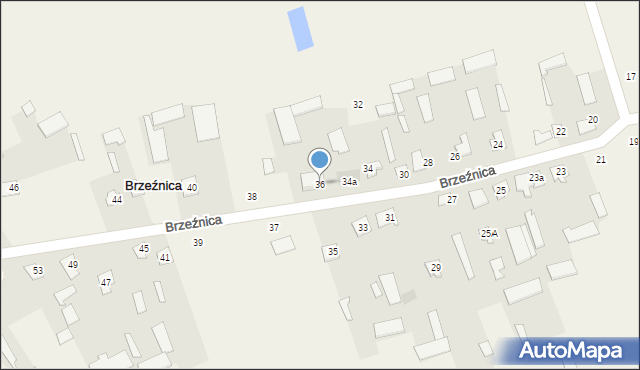 Brzeźnica, Brzeźnica, 36, mapa Brzeźnica