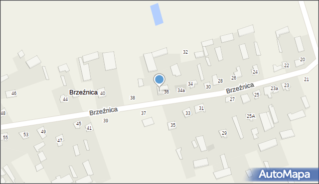 Brzeźnica, Brzeźnica, 36a, mapa Brzeźnica
