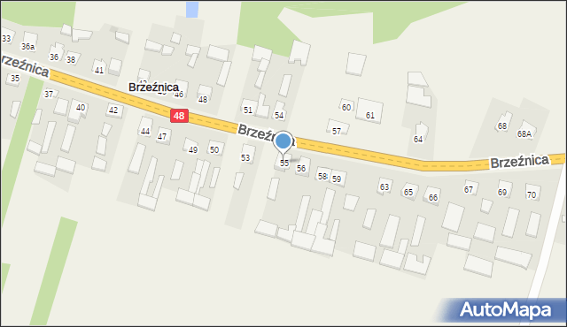 Brzeźnica, Brzeźnica, 55, mapa Brzeźnica