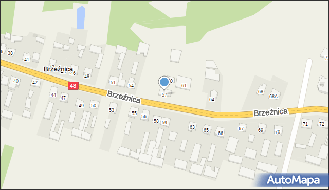 Brzeźnica, Brzeźnica, 57, mapa Brzeźnica