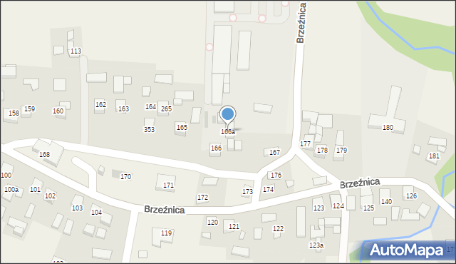 Brzeźnica, Brzeźnica, 166a, mapa Brzeźnica