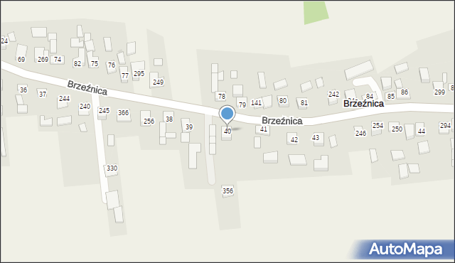 Brzeźnica, Brzeźnica, 40, mapa Brzeźnica