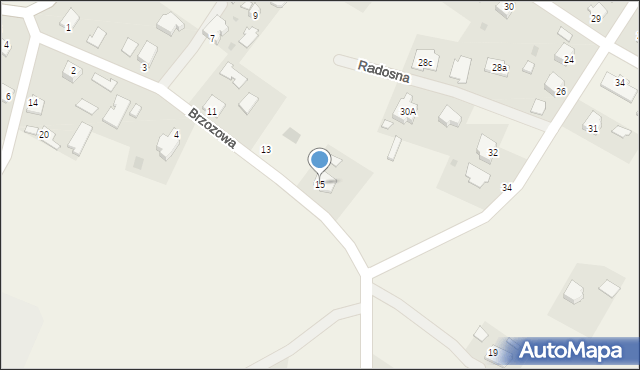 Brzeźnica, Brzozowa, 15, mapa Brzeźnica
