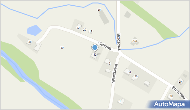 Brzeźnica, Brzozowa, 32, mapa Brzeźnica