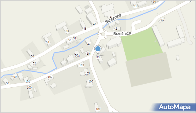 Brzeźnica, Brzeźnica, 43, mapa Brzeźnica