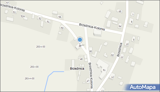 Brzeźnica, Brzeźnica, 49, mapa Brzeźnica