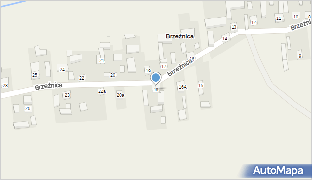 Brzeźnica, Brzeźnica, 18, mapa Brzeźnica