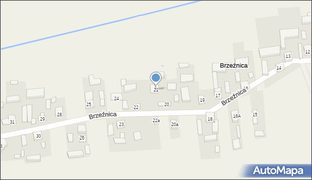 Brzeźnica, Brzeźnica, 21, mapa Brzeźnica