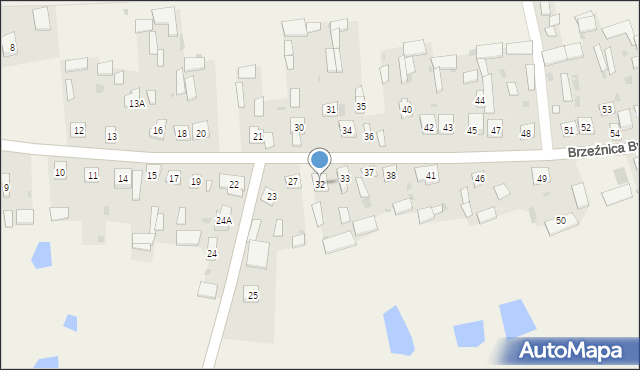 Brzeźnica Bychawska, Brzeźnica Bychawska, 32, mapa Brzeźnica Bychawska