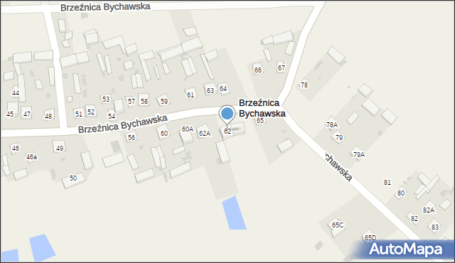 Brzeźnica Bychawska, Brzeźnica Bychawska, 62, mapa Brzeźnica Bychawska