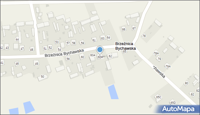 Brzeźnica Bychawska, Brzeźnica Bychawska, 62A, mapa Brzeźnica Bychawska