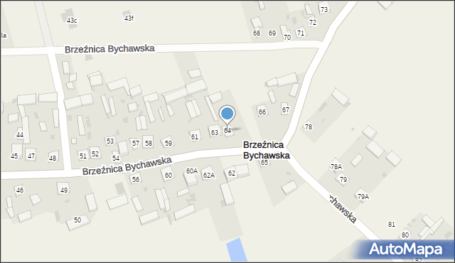 Brzeźnica Bychawska, Brzeźnica Bychawska, 64, mapa Brzeźnica Bychawska