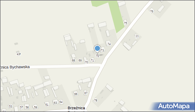 Brzeźnica Bychawska, Brzeźnica Bychawska, 72, mapa Brzeźnica Bychawska