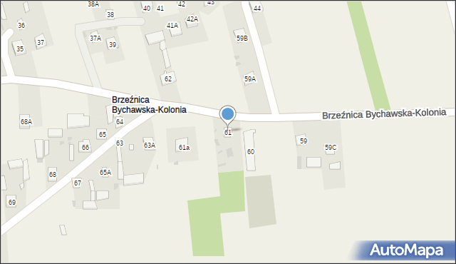 Brzeźnica Bychawska-Kolonia, Brzeźnica Bychawska-Kolonia, 61, mapa Brzeźnica Bychawska-Kolonia
