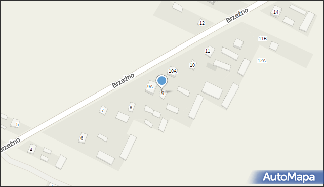 Brzeźno, Brzeźno, 9, mapa Brzeźno