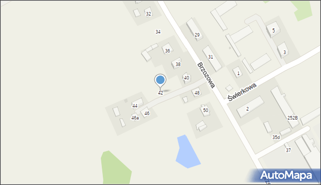 Brzeźno, Brzozowa, 42, mapa Brzeźno