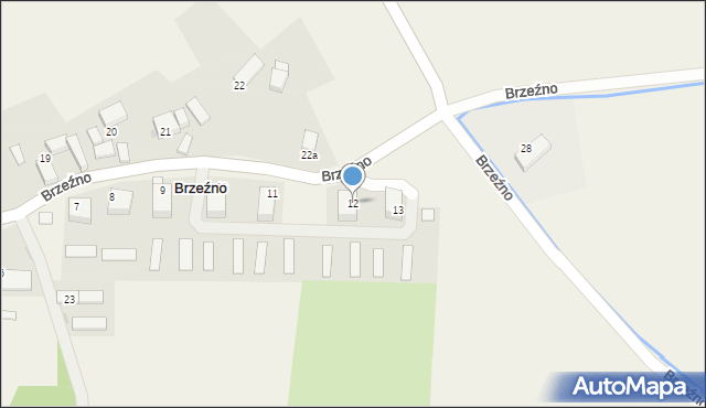 Brzeźno, Brzeźno, 12, mapa Brzeźno