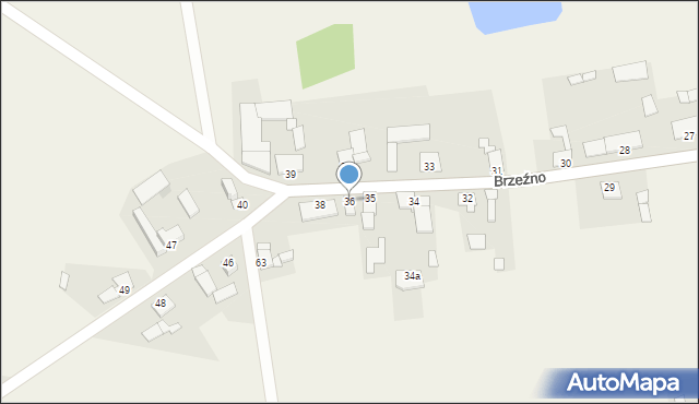 Brzeźno, Brzeźno, 36, mapa Brzeźno