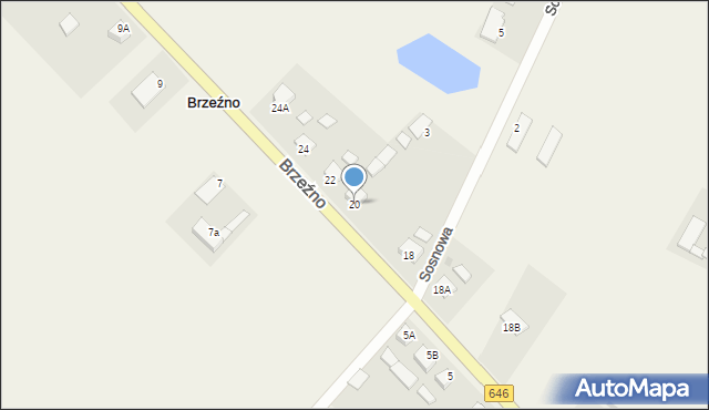 Brzeźno, Brzeźno, 20, mapa Brzeźno