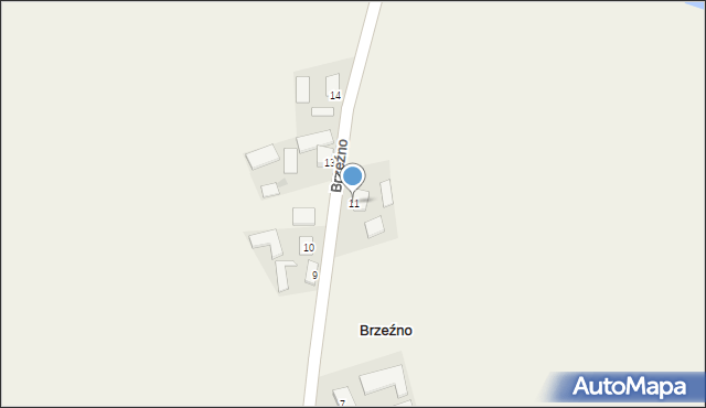 Brzeźno, Brzeźno, 11, mapa Brzeźno