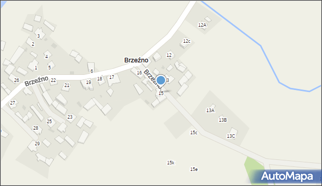 Brzeźno, Brzeźno, 15, mapa Brzeźno