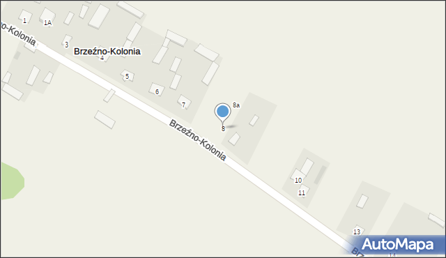 Brzeźno-Kolonia, Brzeźno-Kolonia, 8, mapa Brzeźno-Kolonia