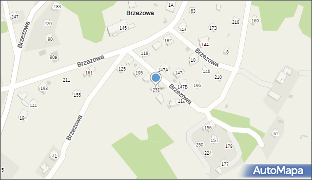 Brzezowa, Brzezowa, 231, mapa Brzezowa