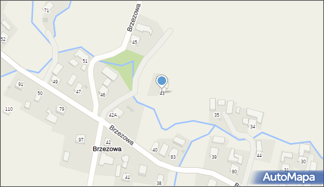Brzezowa, Brzezowa, 43, mapa Brzezowa
