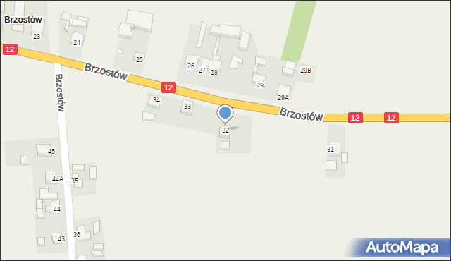 Brzostów, Brzostów, 32, mapa Brzostów