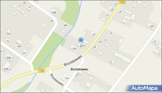 Brzostowiec, Brzostowiec, 29, mapa Brzostowiec