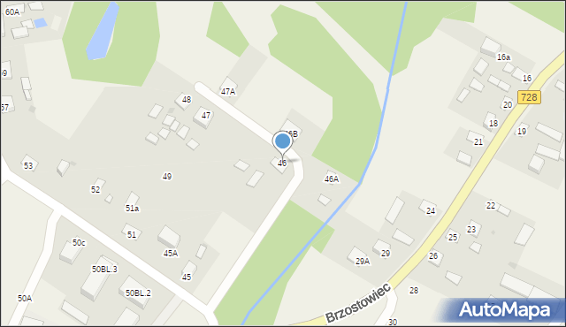 Brzostowiec, Brzostowiec, 46, mapa Brzostowiec