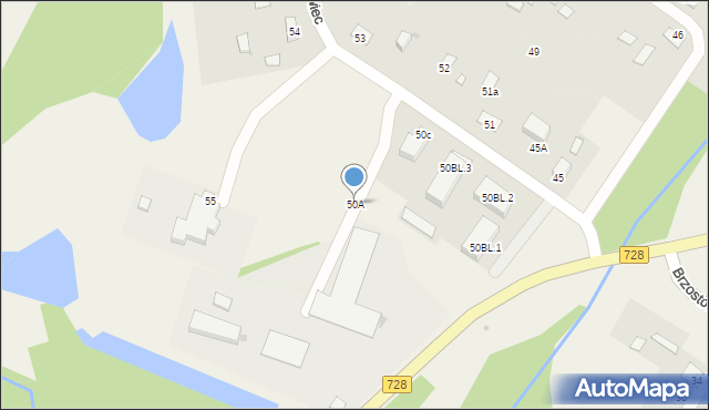 Brzostowiec, Brzostowiec, 50A, mapa Brzostowiec