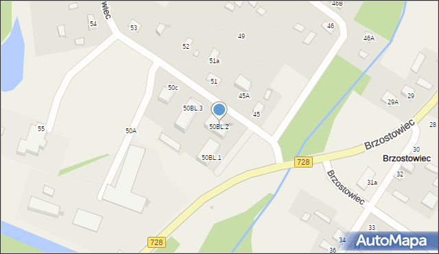 Brzostowiec, Brzostowiec, 50BL.2, mapa Brzostowiec