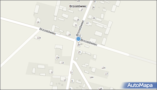 Brzostówiec, Brzostówiec, 16, mapa Brzostówiec